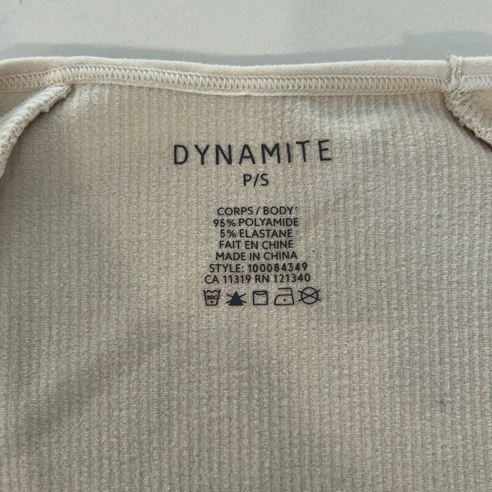 Bundle Dynamite Cream Bodysuit & TNA Long Sleeves Cropped Tee-shirt Size Small - Picture 10 of 13